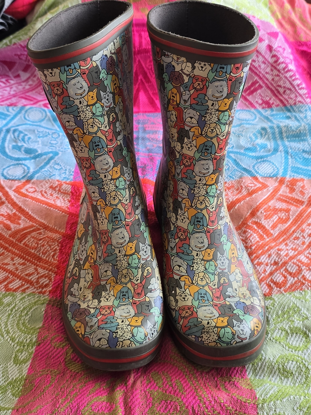 Bobs Rain Boots with Colorful Cartoon Pets